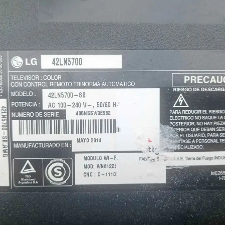 TV LG 42 pantalla rota