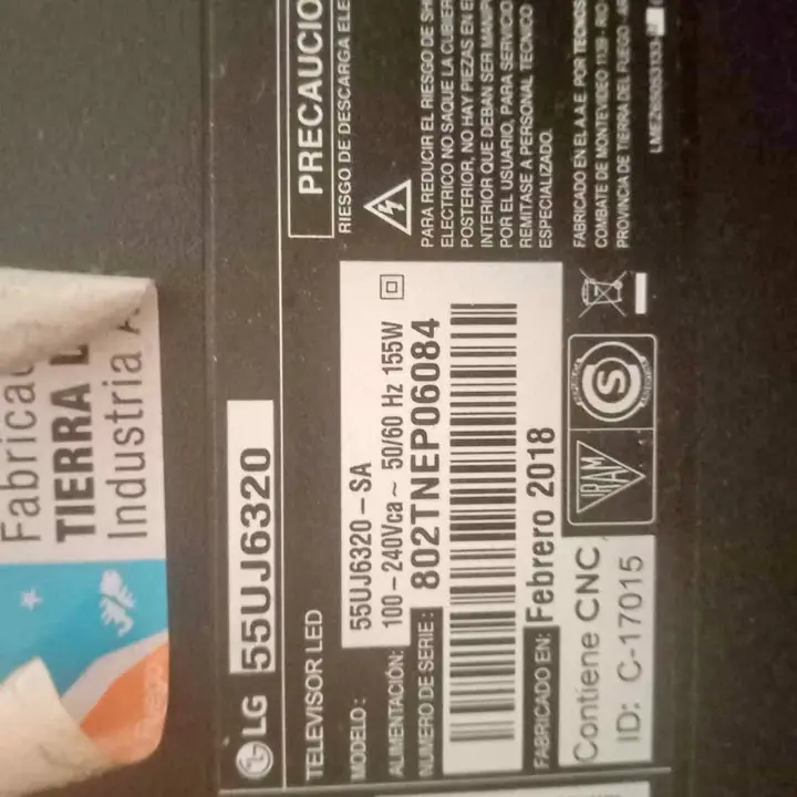 TV LG 55 pantalla rota