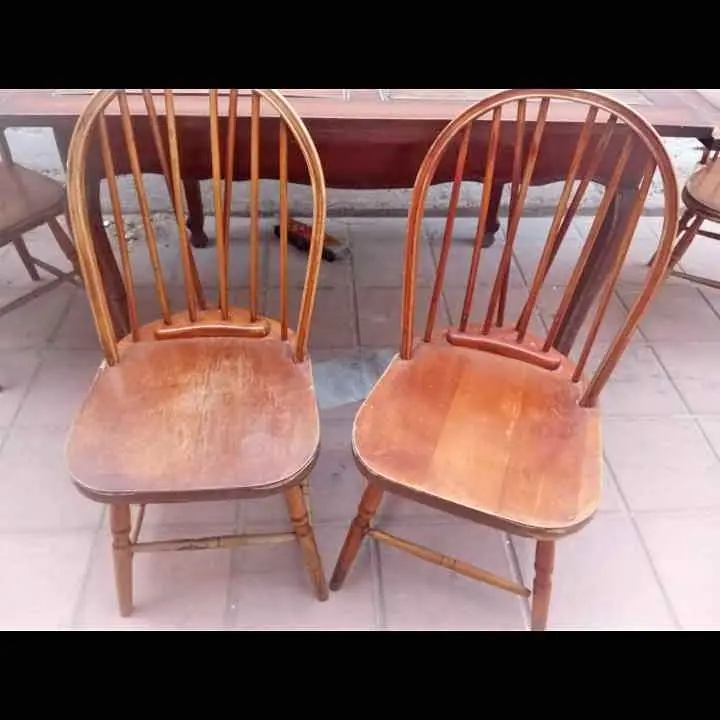 6 Sillas windsor firmes detalle asiento