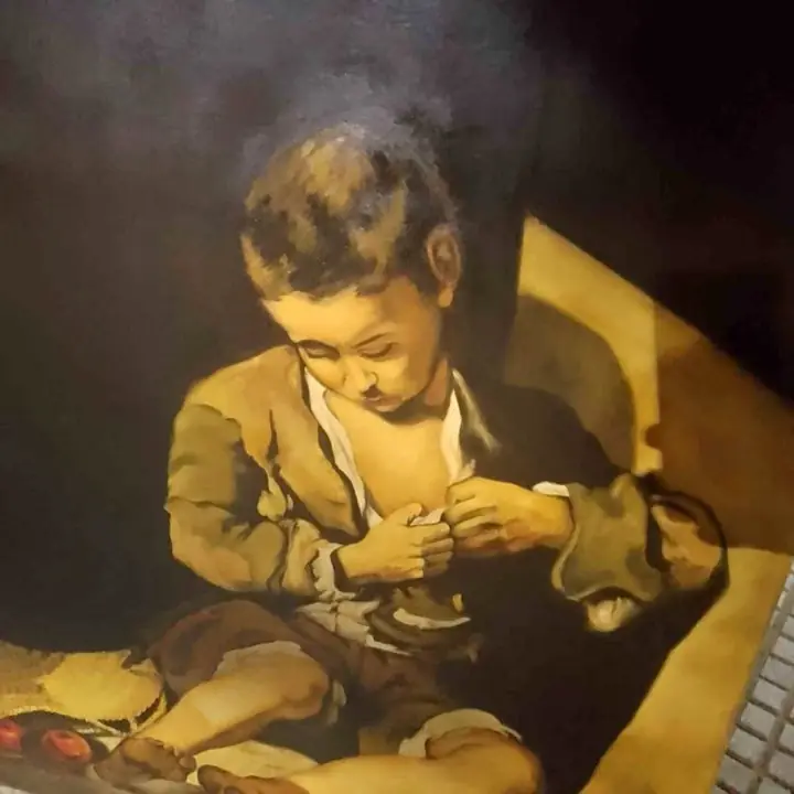 Óleo obra de Murillo niño mendigo 80cm x 1m