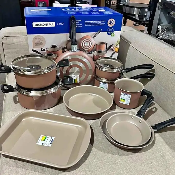 Tramontina Ollas Batería de cocina 10 piezas Nude
