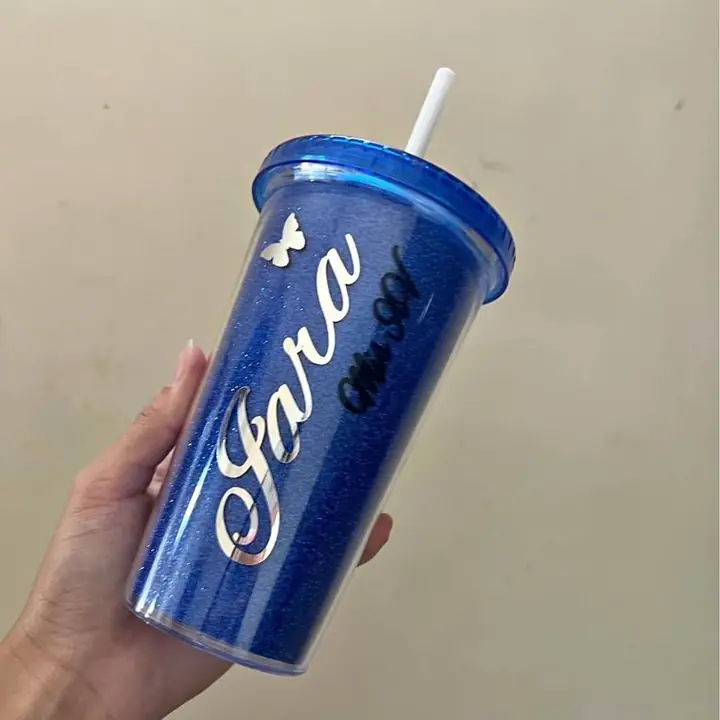 Vasos glitter acrílicos 500 CC personalizados