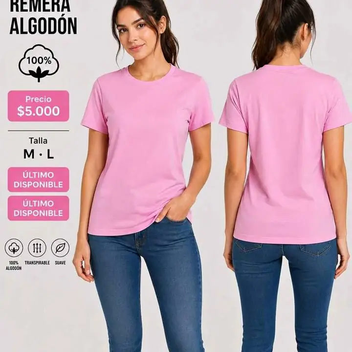 Remeras básica algodón talla disponibles : M . L los dos últimos disponible