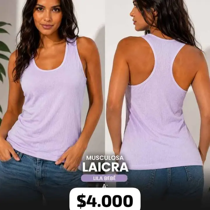 Musculosa laicra lila bebé talla:s. M. L. XL