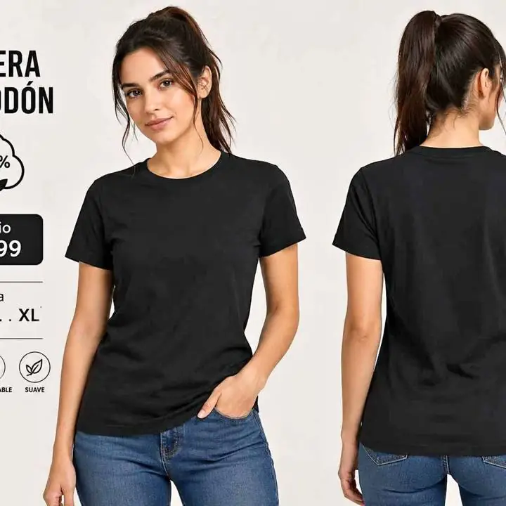 Remeras básica algodón negro talla: S . M. L. XL últimos disponibles