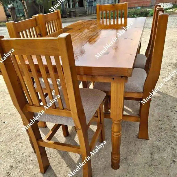 Juego de comedor mesa de 1.60 sillas reforzadas tapizadas en cuerina pana o chenille p