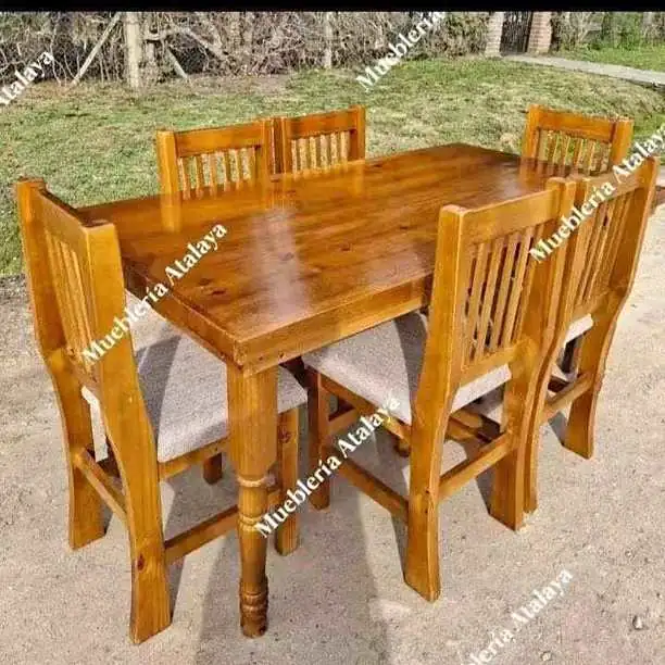 Juego de comedor 6 sillas Tapizadas y reforzadas Mesa 1 60 x 0 80 Patas torneadas o simple Envíos