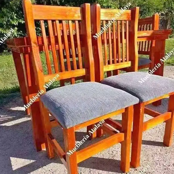 Sillas de pino hindú reforzadas tapizadas en chenille premium 6 sillas $220.000