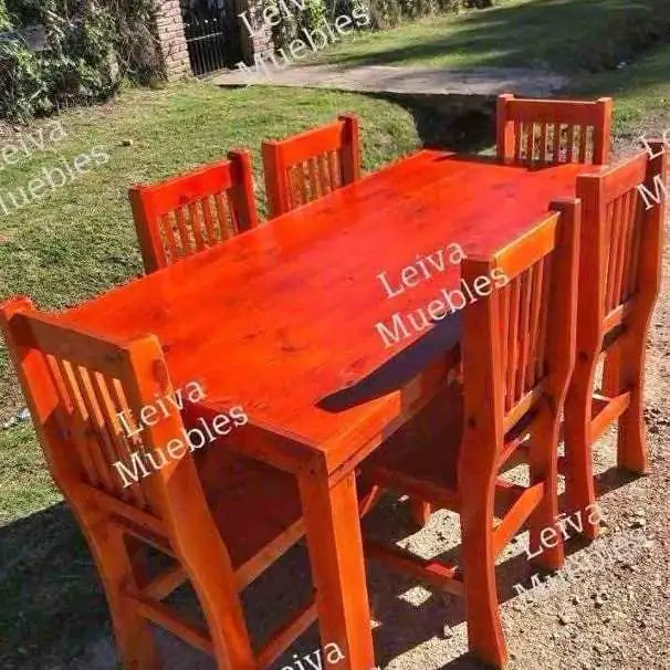 Juegos de comedor de pino Mesa 1 60 x 0 80 6 Sillas hindú Envíos a domicilio