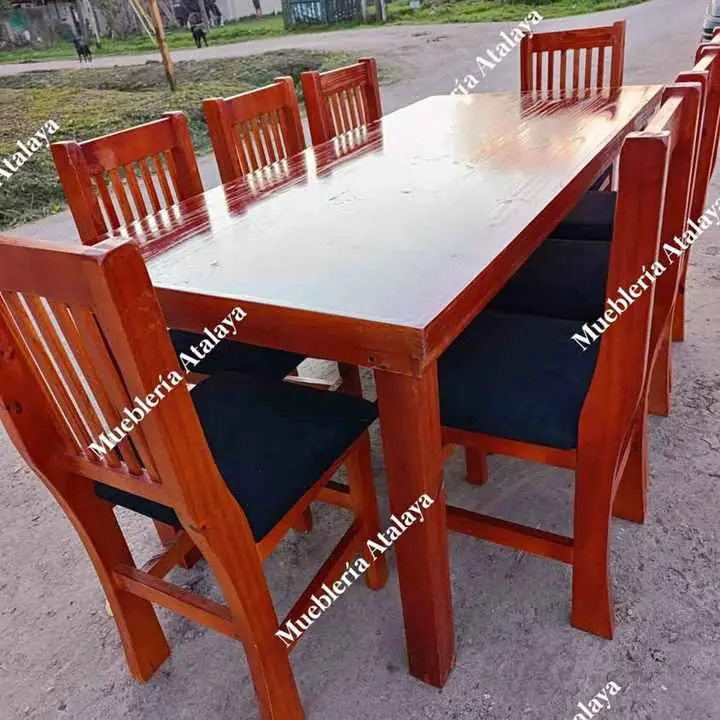 Mesa mas sillas tapizadas tomo pedido para el dia de la madre Sillas reforzadas, todo pino mac