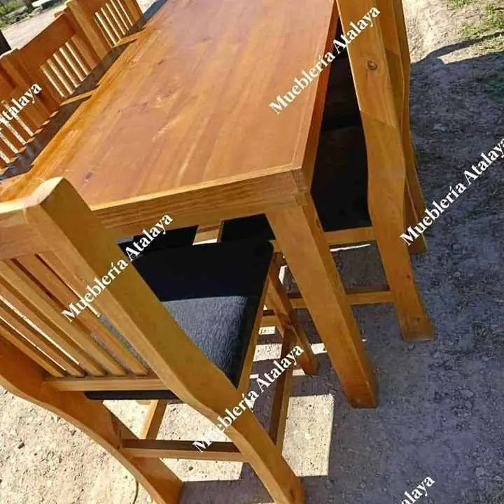 Juego de comedor mesa de 1.80 8 sillas reforzadas tapizadas en cuerina pana o chenille premium No