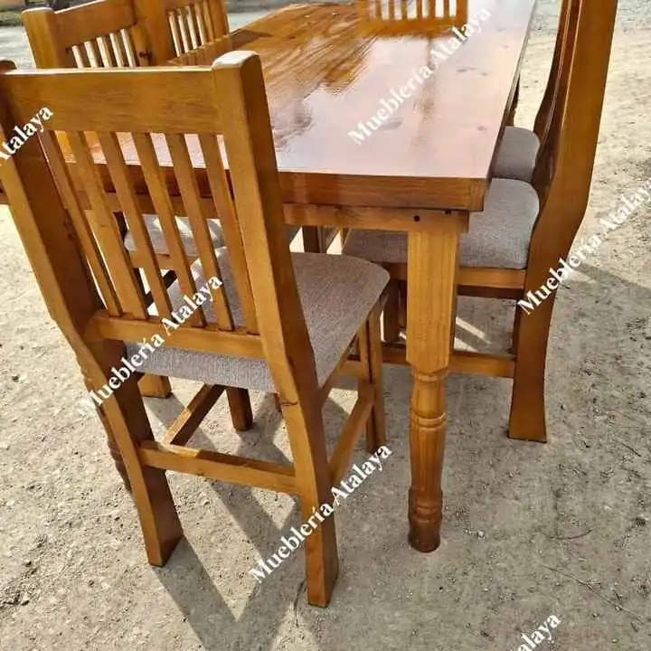 Juego de comedor 6 sillas Tapizadas y reforzadas Mesa 1 60 x 0 80 Patas torneadas o simple Envíos