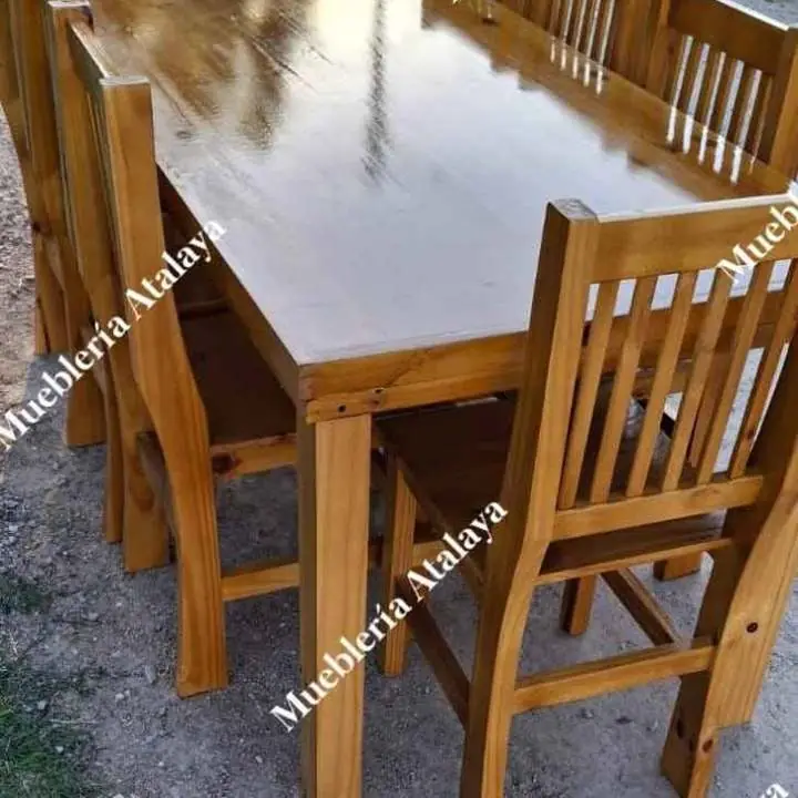 Juego de comedor de pino mesa de 1.80 con 8 sillas reforzadas No pedimos seña Hacemos envíos a do