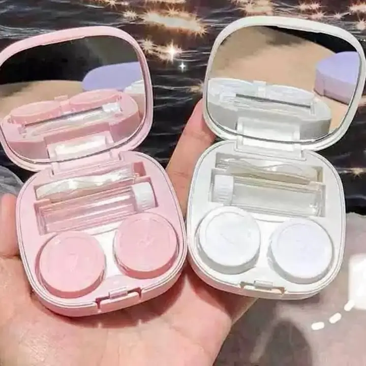 Estuche con espejo para guardar lentes de contacto