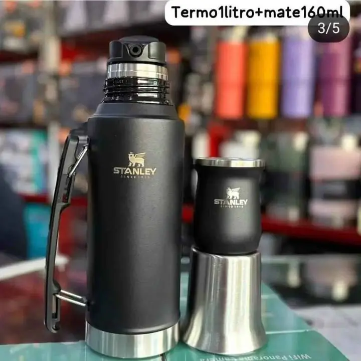 Mega combo termo syster Termo Syster 1 litro + mate + bombilla de acero inoxidable premium