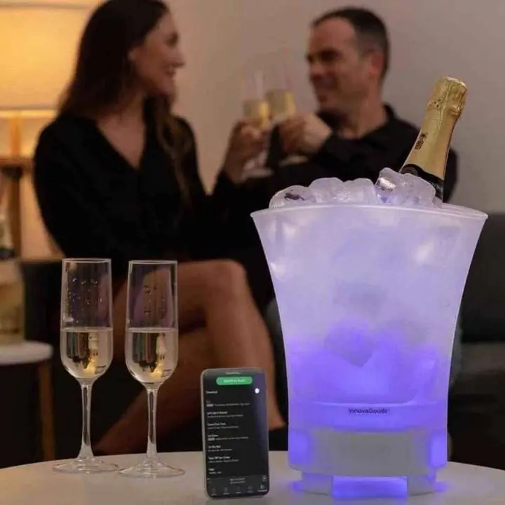 Champañera con Música a Bluetooth y efectos de luces. Suena Fuerte
