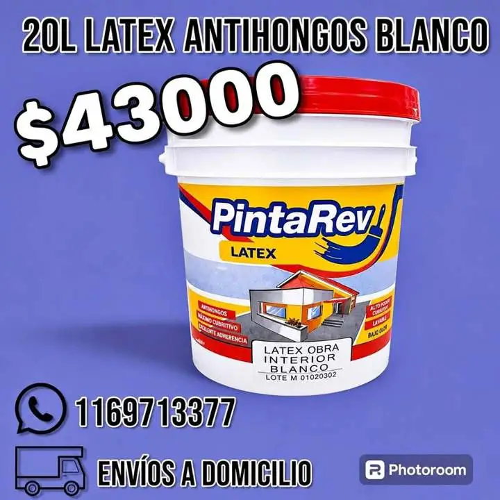 Látex antihongos blanco interior $43000 20litros