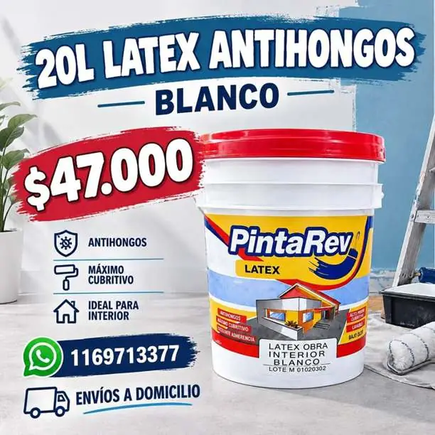 20lts látex blanco antihongos $47.000