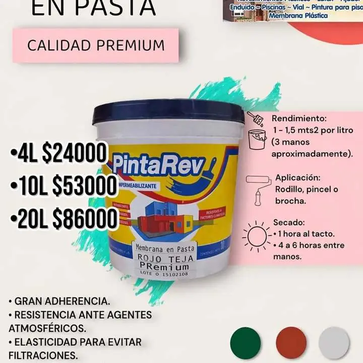 Latex, membrana, revestimiento, enduido, etc... todo de fabrica a domicilio en el dia costo minimo