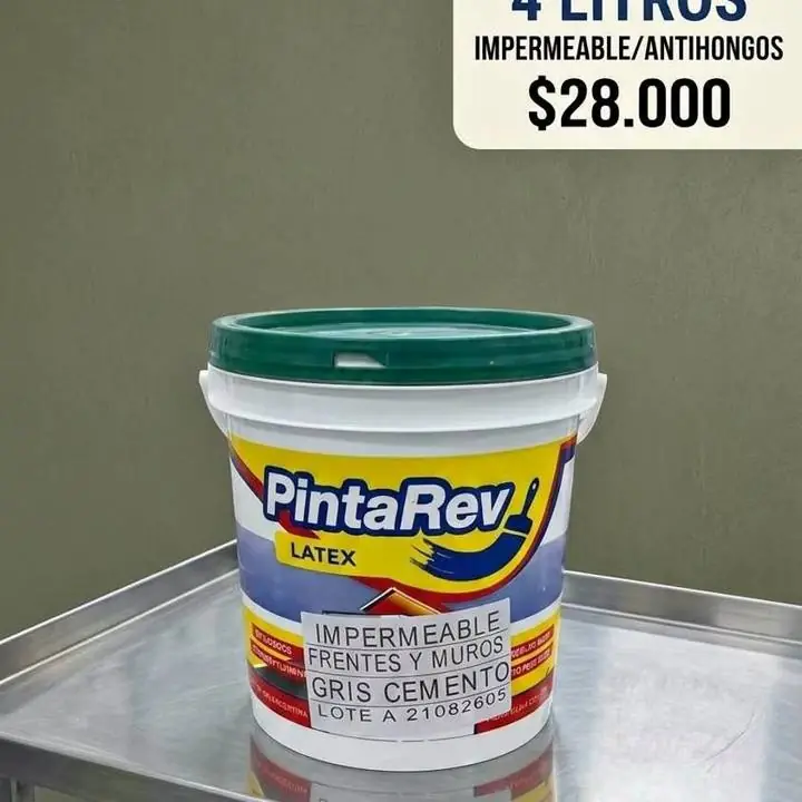 Látex impermeable antihongos 4 litros $28.000 todo de fábrica envíos a domicilio