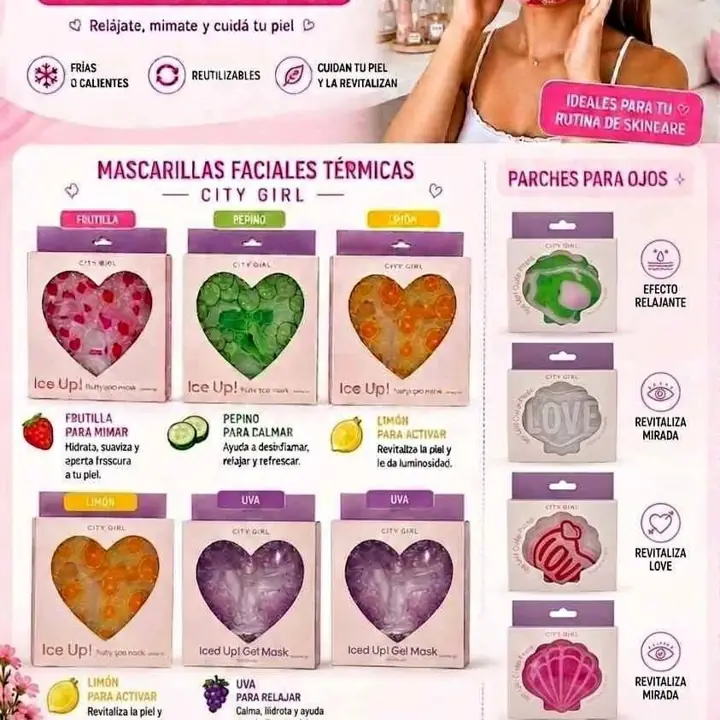Combo de Mascarillas faciales térmicas y parches para ojos