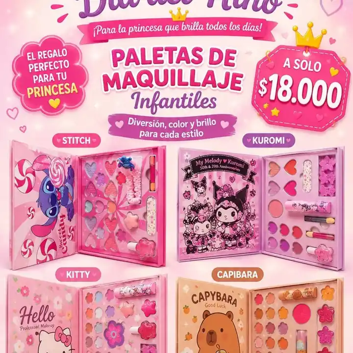 Paletas de maquillajes infantiles