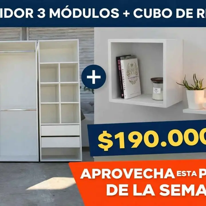 Promo semanales. vestidor 3 modulos, hay mas modelos