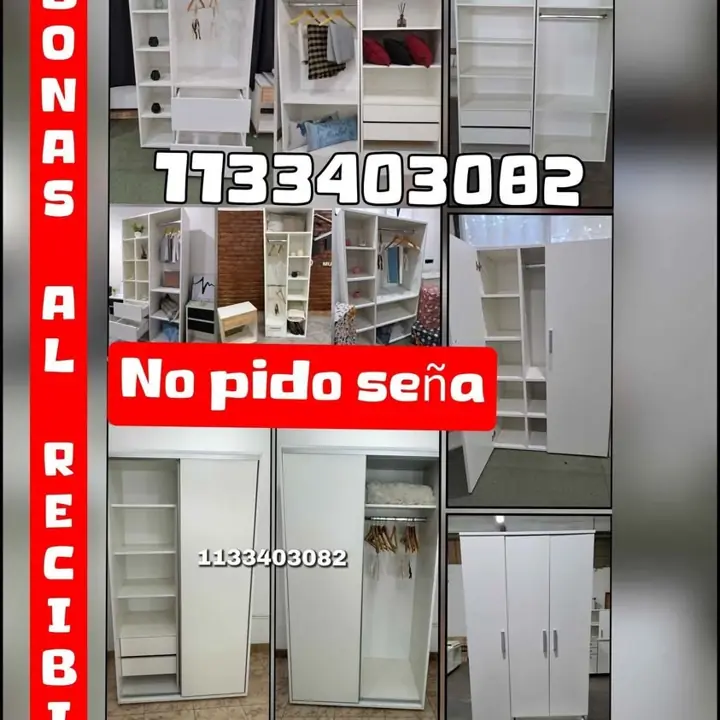 Vestidores/ropero/placard hay más modelos envios gratis