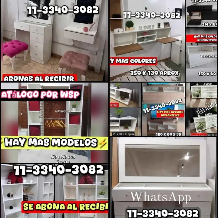 Envios graaatiss mesitas de luz, vestidores,maquilladores, tolvas, y mas