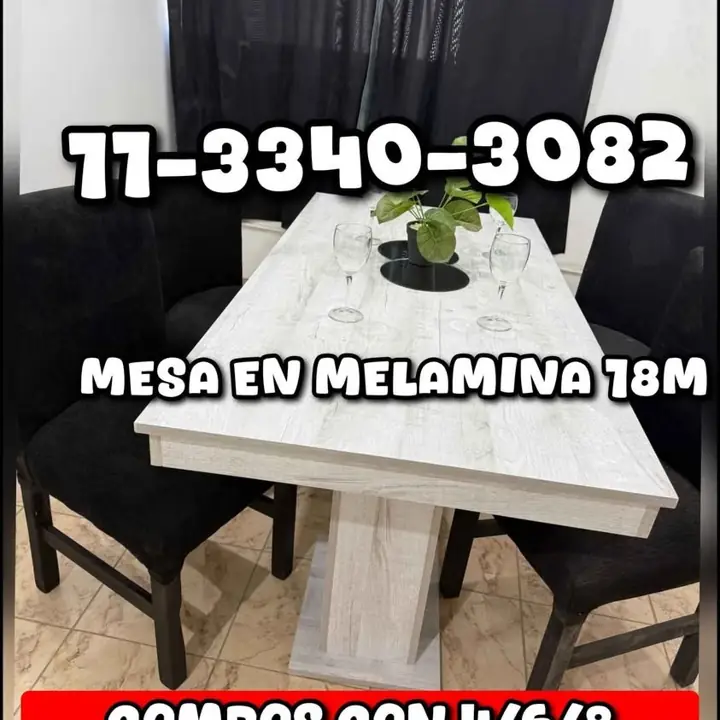 Combo de mesa en melamina envios gratis