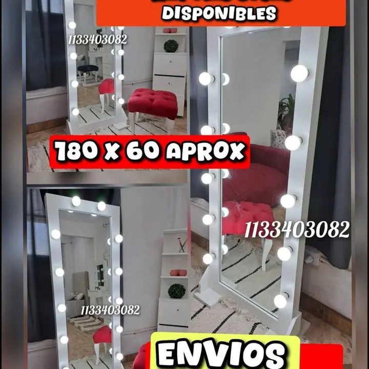 Envios sin costo espejo con luces, espejo hollywood