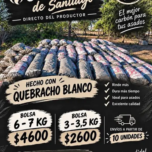 Carbón quebracho blanco “Santiago del estero”