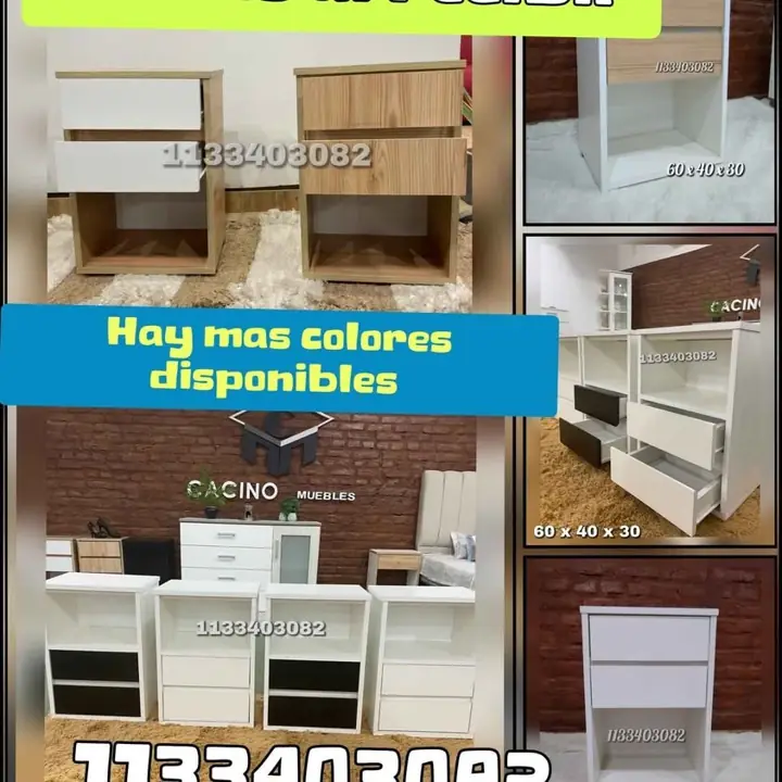 Mesitas de luz/mesitas de noche envios gratis abonas al recibir