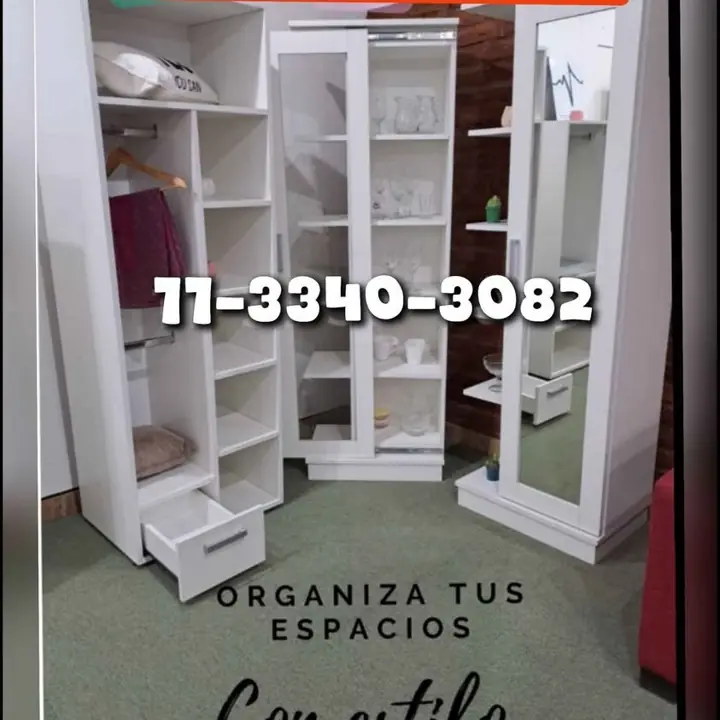 Mueble para habitación, Vestidores, organizadores con espejo Abonas al recibir
