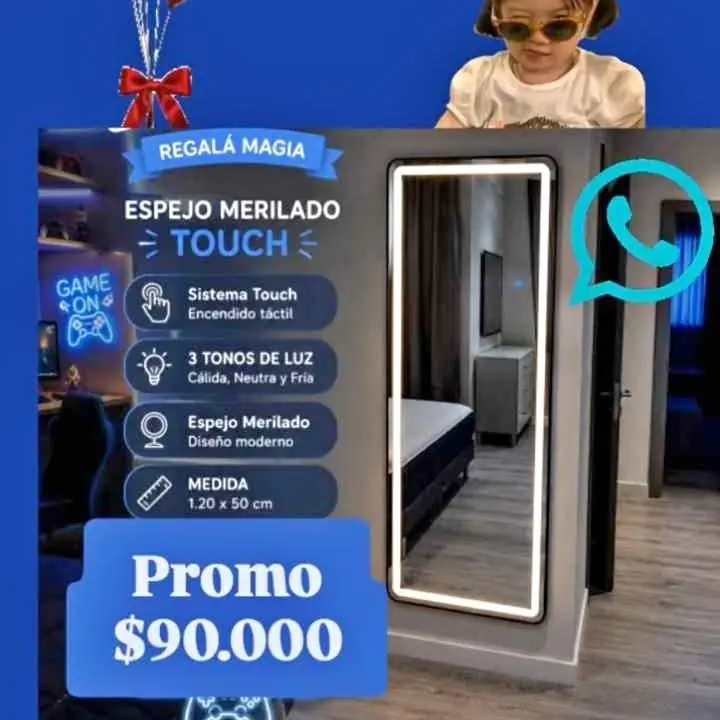 Espejos merilado rectangular touch en oferta
