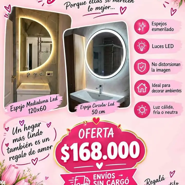 Combo de espejos circular media luna en oferta