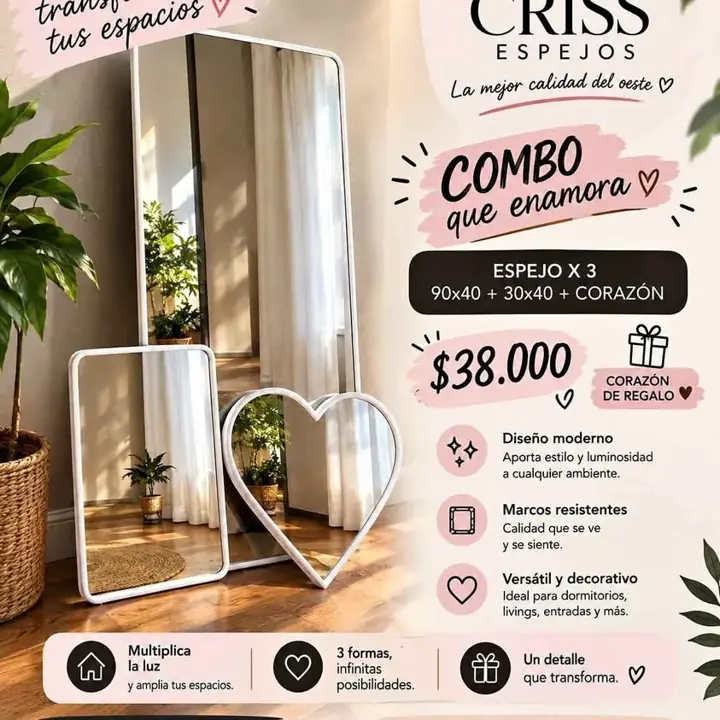 Espejos en combo en oferta