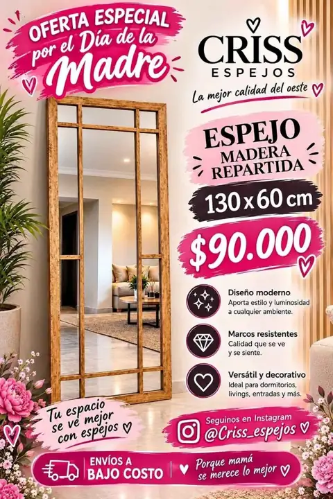 Espejos madera repartido en oferta