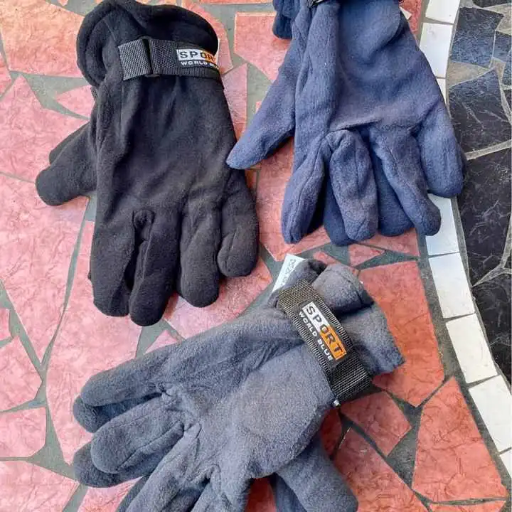 Guantes de polar solo azul y gris