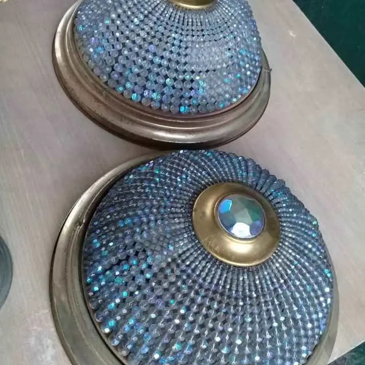 Juego de 2 apliques antiguos estilo imperial cristal de roca excelente estado
