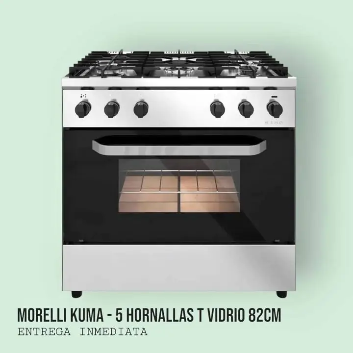 Cocina industrial morelli 820 saho kuma 5 hornallas T/vidrio