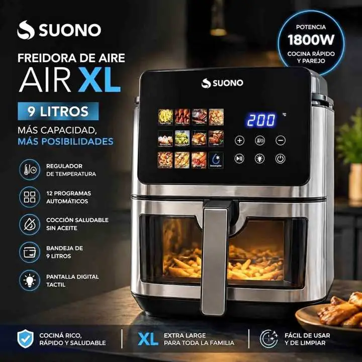 Freidora de aire suono 9L XL 1800W digital XL HOG0335