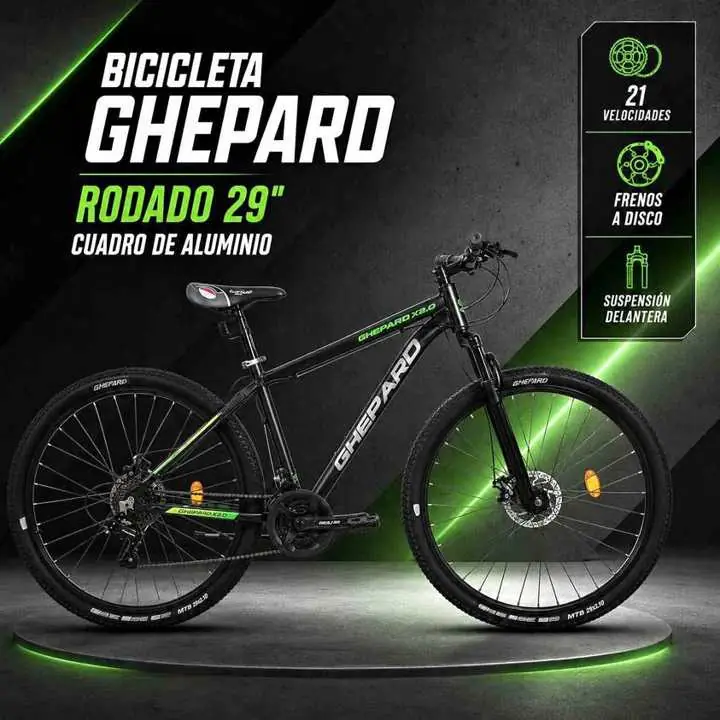 Bicicleta ghepard rodado 29, 21 velocidades aluminio $265.000