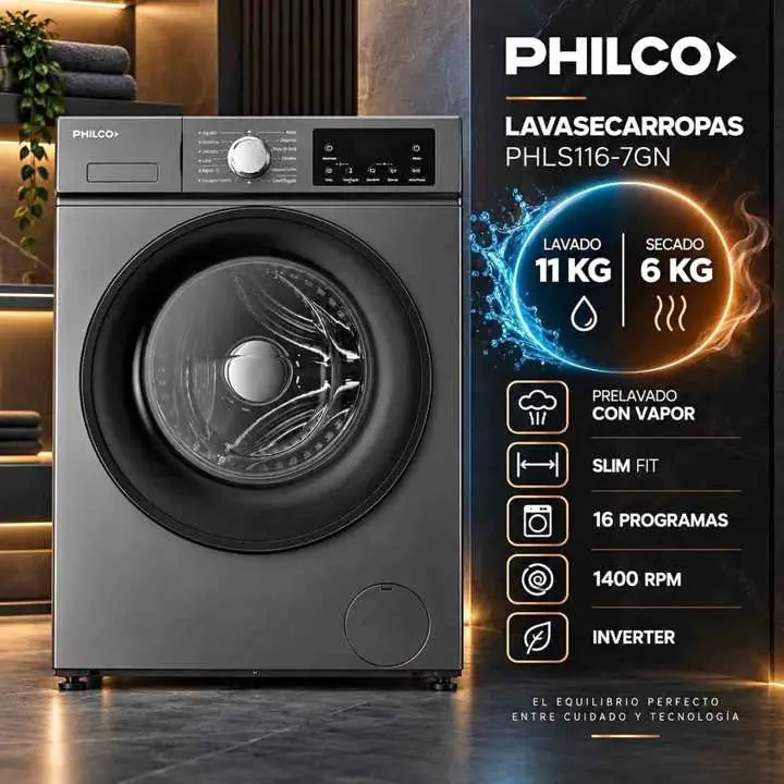 Lavasecarropas Philco 11/6KG 94PHLS116-7GN $869.000
