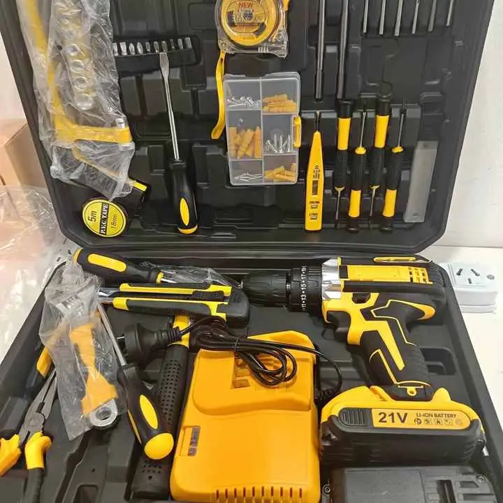 Kit de herramientas + taladro inalámbrico 21v 100Ps