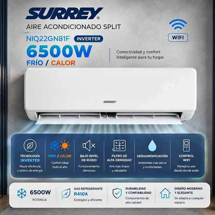 Aire acondicionado surrey 6500W inverter frio/calor WiFi