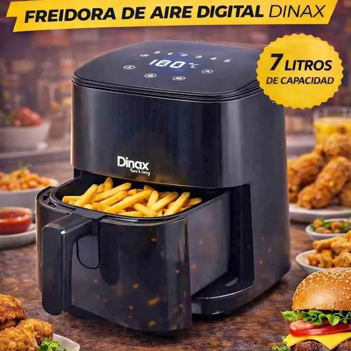 Freidora de Aire Digital 7 Litros 1400w Pantalla Táctil Dinax