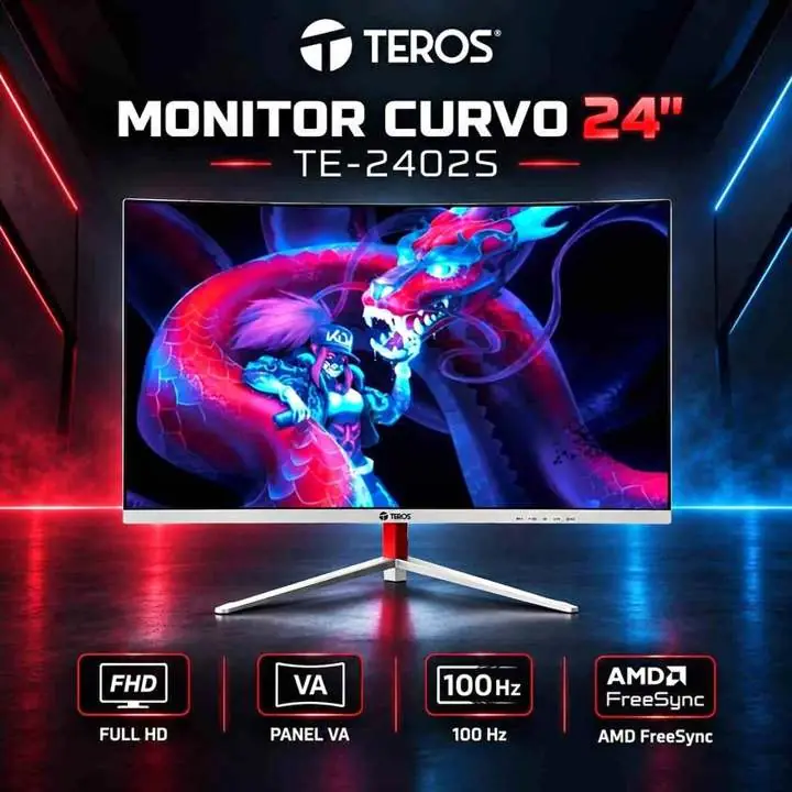 Monitor teros 24” curvo TE-2402S