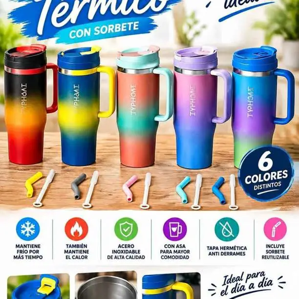 Combo vaso termico 3 en 1 1.200 ML $18.500