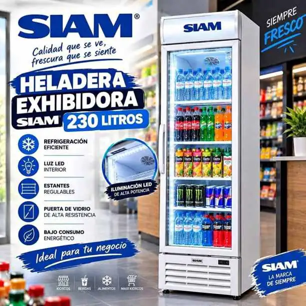 Heladera exhibidora siam 230L $685.000